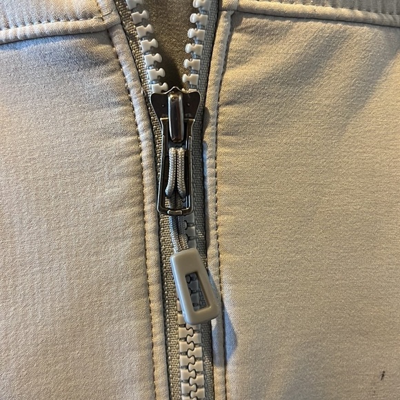 Patagonia polar tech zip up running waterproof breathable light gray jacket Sz L - Picture 7 of 12